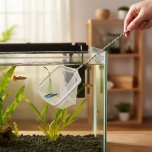 Rede Pega Peixe Redinha Aquário No4 12,5x15,5 Cor Azul